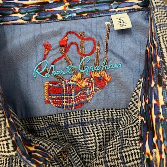 Robert Graham London Eye Classic Fit Long Sleeve Shirt Geometric - Picture 9 of 9